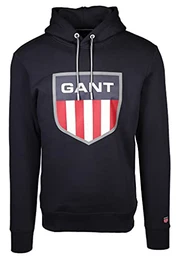 Herren D1 Retro Shield Hoodie Sweat Sweatshirt, Evening Blue, M