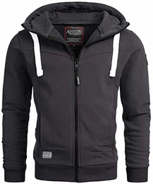 A. Salvarini Herren Pullover Langarm Sweatshirt Kapuzen Hoodie Biker AS123 [AS-123-Anthrazit-Gr.XL]