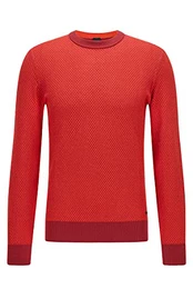 BOSS Herren Kapoko Pullover aus Jacquard-Strick mit Bio-Baumwolle und Kapok