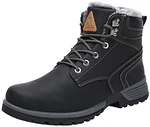 Mishansha Herren Wasserdicht Winterschuhe Winterstiefel Warm Gefüttert Stiefel Kurzschaft Winter Boots Schneestiefel Outdoor Rutschfest Leicht Wanderschuhe (028) Schwarz (028)