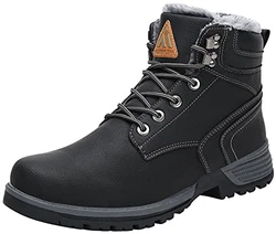 Mishansha Herren Wasserdicht Winterschuhe Winterstiefel Warm Gefüttert Stiefel Kurzschaft Winter Boots Schneestiefel Outdoor Rutschfest Leicht Wanderschuhe (028) Schwarz (028)