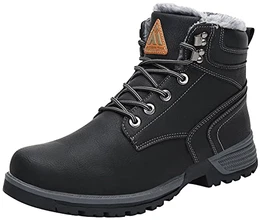 Winterschuhe Herren Damen Winterstiefel Warm Gefüttert Winterboots Wasserdicht Leichte Winter Boots rutschfest Outdoor Kurz Stiefel für Frauen Männer, Anthrazitschwarz, 36 EU