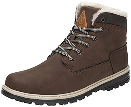 Herren Wasserdicht Winterschuhe Winterstiefel Warm Gefüttert Stiefel Kurzschaft Winter Boots Schneestiefel Outdoor rutschfest Leicht Wanderschuhe Damen(024 Braun, 40 EU)