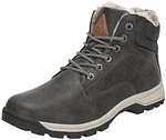 Mishansha Herren Wasserdicht Winterschuhe Winterstiefel Warm Gefüttert Stiefel Kurzschaft Winter Boots Schneestiefel Outdoor Rutschfest Leicht Wanderschuhe (028) Grau (026)
