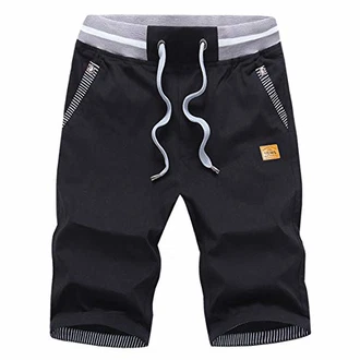 ZOXOZ Kurze Hosen Herren Shorts Chino Stretch Schwarz