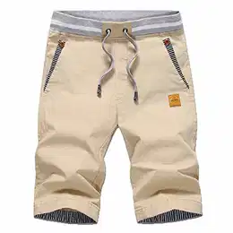 Kurze Hosen Herren Shorts Herren Sommer Freizeit Chino Stretch Kurze Hose Herren Baumwolle mit Taschen Khaki M