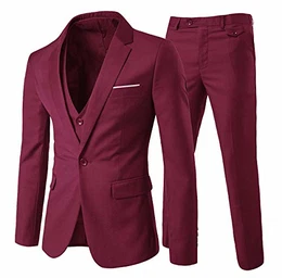 Herren Anzug Slim Fit 3 Teilig Anzüge Herren Sakko für Hochzeit Business Anzugjacke Anzughose Weste