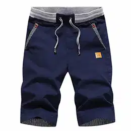Kurze Hosen Herren Shorts Herren Sommer Freizeit Chino Stretch Kurze Hose Herren Baumwolle mit Taschen Navy Blau M