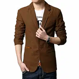 Herren Sakko Slim Fit Männer Blazer Sportlich Modern Slim Fit Freizeit Leichte Jackett Klassisch Reverskragen Blazer Zweiknopf Jacke Kaffee M