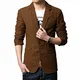 ORANDESIGNE Herren Sakko Slim Fit Männer Blazer Sportlich Modern Slim Fit Freizeit Leichte Jackett Klassisch Reverskragen Blazer Zweiknopf Jacke Kaffee M
