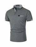 LIUPMWE Poloshirt Herren Kurzarm Polohemd Regular Fit Basic Tennis Golf T-Shirt Dunkelgrau