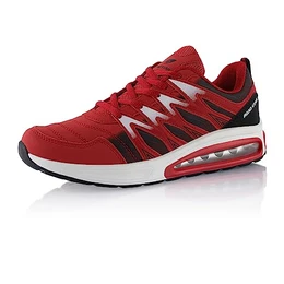 ® Damen Herren Sportschuhe Dämpfung Sneaker leichte Laufschuhe Schwarz Rot EU 41