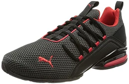 Herren Axelion LS Laufschuhe, Schwarz Black/High Risk Red, 43 EU