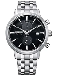 Herren Analog Quarz Uhr mit Edelstahl Armband CA7060-88E, Schwarz