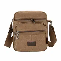 Canvas Crossbody Umhängetasche Men Casual Travel Messenger Pack (Kaffee)