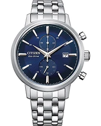 Herren Analog Quarz Uhr mit Edelstahl Armband CA7060-88L, Blau