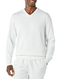 Herren Pullover mit V-Ausschnitt (in Übergröße erhältlich), Elfenbein, M