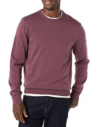 Herren Pullover mit Rundhalsausschnitt (in Übergrößen erhältlich), Pflaume, M