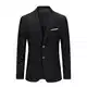 Allthemen Sakko Herren Slim Fit Anzugjacke Business Blazer 2 Knöpfe Sakko für Hochzeit Freizeit Schwarz M