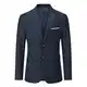 Allthemen Sakko Herren Slim Fit Anzugjacke Business Blazer 2 Knöpfe Sakko für Hochzeit Freizeit Dunkelblau M