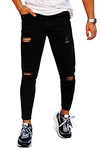 GINGTTO Herren Jeans Slim Fit Schwarz
