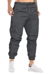 Cindeyar Herren Slim Fit Casual Jogger Sporthose Freizeithose Cargo Chino Jeans Hose Schwarz
