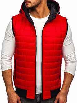 BOLF Herren Weste mit Kapuze Style J.Style MY88 [4D4] Rot (4D4)