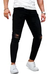 GINGTTO Herren Jeans Slim Fit schwarz