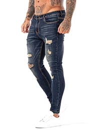 Herren Jeans Mit Löcher Stretch Slim Fit Jeans Hosen Für Männer Blau 32/30