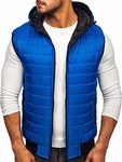 BOLF Herren Weste mit Kapuze Style J.Style MY88 [4D4] Blau (4D4)