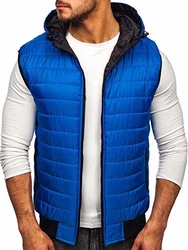 BOLF Herren Weste mit Kapuze Style J.Style MY88 [4D4] Blau (4D4)
