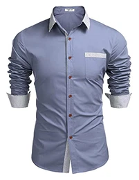 Herren Hemden Herren Hemd Regular fit Herrenhemden Langarm Hemden Männer Freizeit Hemd Business(Dunkelgrau blau,M)