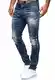 MERISH Jeans Herren Destroyed Hose Jeanshose Männer Slim Fit Stretch Denim 2081-1001 (34-30, 1507 Blau)