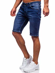BOLF Herren Kurze Jeanshose Shorts Bermudas Jeans Short Kurze Hose Destroyed Used Denim Stretch Freizeithose [7G7] Dunkelblau (7G7)