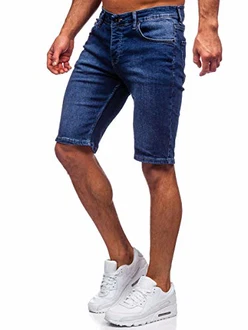 BOLF Herren Kurze Jeanshose Shorts Bermudas Jeans Short Kurze Hose Destroyed Used Denim Stretch Freizeithose [7G7]