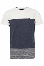 Remmond Herren T-Shirt Kurzarm Shirt mit Colour Block Muster und Rundhalsausschnitt, Größe:M, Farbe:Navy (400)