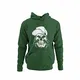 knut Fashion & Streetwear Skater Hoodie Totenkopf Kapuzenpullover Unisex für Männer Motiv Skull Wearing Hat Herren Kapuzensweatshirt Gr. S-5XL (Bottle Green, M)