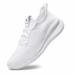 Kaopabolo Laufschuhe Damen Herren Straßenlaufschuhe Fitness Turnschuhe Sneakers Sportschuhe Leichtgewichts Atmungsaktiv Walkingschuhe Weiß (37)