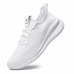 Kaopabolo Laufschuhe Damen Herren Straßenlaufschuhe Fitness Turnschuhe Sneakers Sportschuhe Leichtgewichts Atmungsaktiv Walkingschuhe Weiß (37)