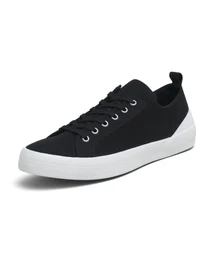 Classic Low Nachhaltige Sneaker Herren aus Bio-Baumwolle Vegane & besonders Atmungsaktive Herren-Schuhe mit Innensohle aus Kork-Latex Black Größe 41