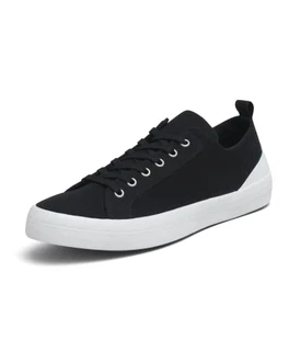 VULCAZ® Classic Low Nachhaltige Sneaker Herren aus Bio-Baumwolle Vegane & besonders Atmungsaktive Herren-Schuhe mit Innensohle aus Kork-Latex Schwarz