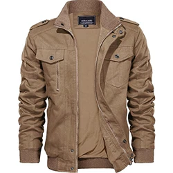 KEFITEVD Herren Jacke Militärische Taktische Jacke Khaki