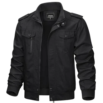 KEFITEVD Herren Jacke Militärische Taktische Jacke Schwarz