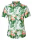 Loveternal Flamingo Hemd Hawaiihemd Herren 3D Druck Hemd Funky Shirt Freizeit Baumwolle Kurzarm Hemden M