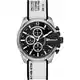 Diesel Herrenuhr Baby Chief, Chronographenwerk, 43 mm silbernes Edelstahlgehäuse mit gemischtem Armband, DZ4564