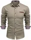COOFANDY Jeanshemd Herren Denim Shirt Langarmhemd Cowboy-Style Freizeit Hemd männer Kent-Kragen Business Casual