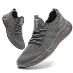 BUBUDENG Herren Schuhe Laufschuhe Sportschuhe Sneaker Straßenlaufschuhe Turnschuhe Outdoor Leichtgewichts Laufschuhe Freizeit Atmungsaktive Fitness Schuhe Grau