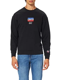 Levi''''s Herren Relaxed T2 Graphic Crew Jeans, Schwarz, M