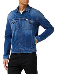 Herren Jeansjacke Trucker Jacket Stretch, Blau (Wilson Mid Blue Stretch), M