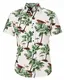 Loveternal Flamingo Hemd Hawaiihemd Herren 3D Druck Hemd Funky Shirt Freizeit Baumwolle Kurzarm Hemden M